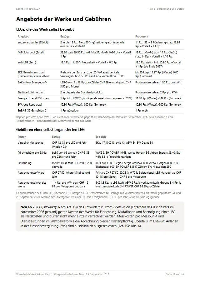 Seite 13: Angebote der Werke und Gebühren